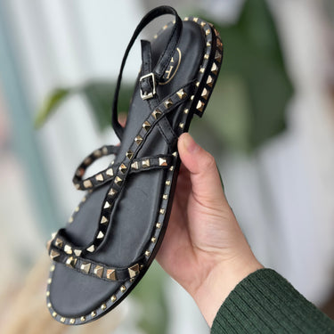Ash Black Studded Sandals, 39