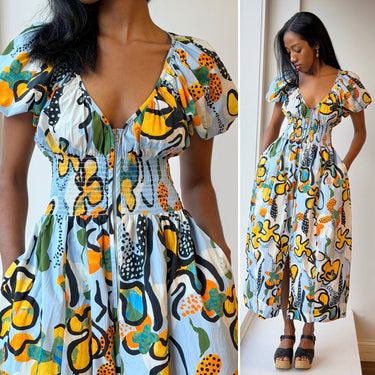 La Ligne Celina Dress in Colorful Abstract Print, Small