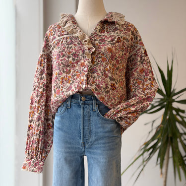 Louis Misha Lisoo Blouse in Cream Salvage Garden, 36/4