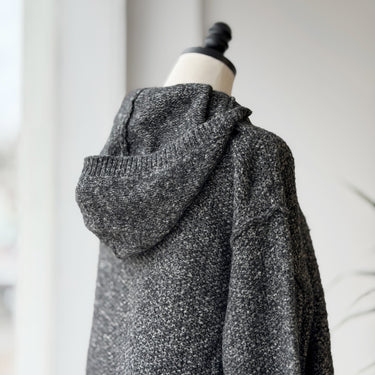 Closed Charcoal Heather Knit Hoodie, Small