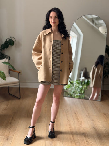 Closed Camel Wool Collared Jacket, Small
