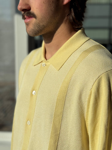 Todd Snyder Yellow Knit Short Sleeve Shirt, Men's XLarge