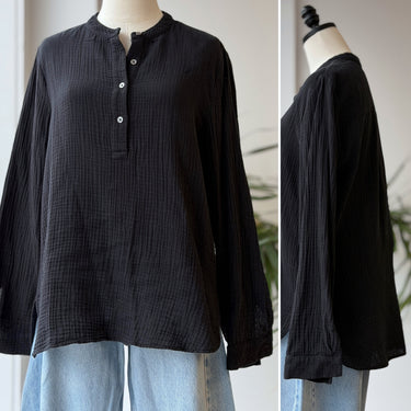 Jenni Kayne Gauze Collarless Blouse, Medium