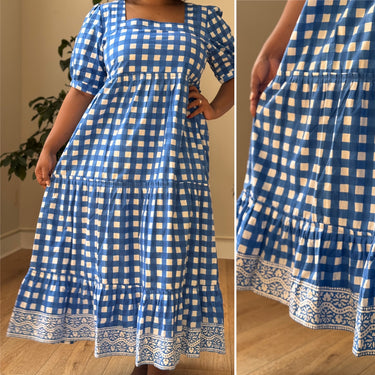 SZ NWT Divya Gingham Dress, Large