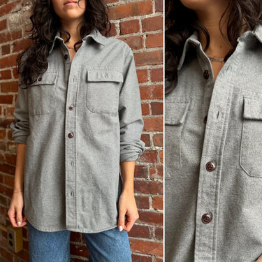 LL Bean Signature Grey Chamois Shirt, Men's Medium