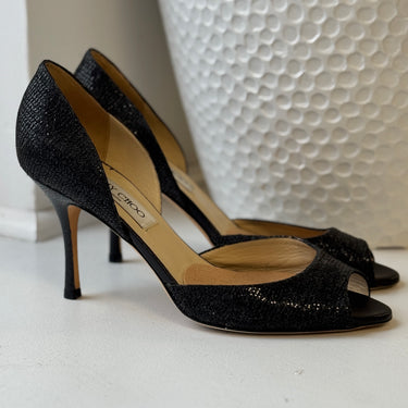 Jimmy Choo Black Sparkle Heels, 38