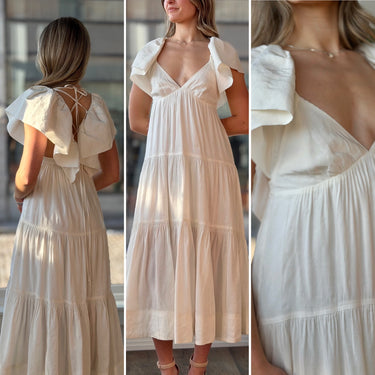 La Ligne Ivory Stella Ruffle Dress, Small