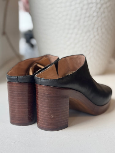 Madewell Black Heeled Mule Clogs, 9.5
