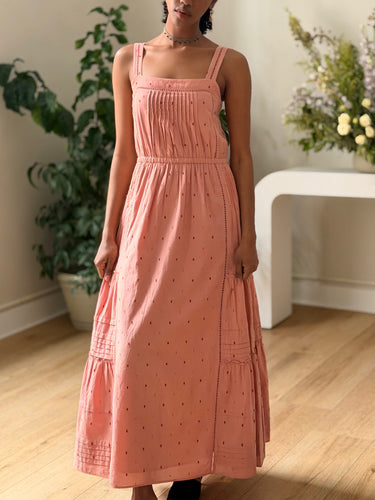 Roller Rabbit Pink Embroidered Dot Dress, XSmall