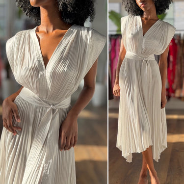 Ulla Johnson Ivory Pleated Midi Dress, 4