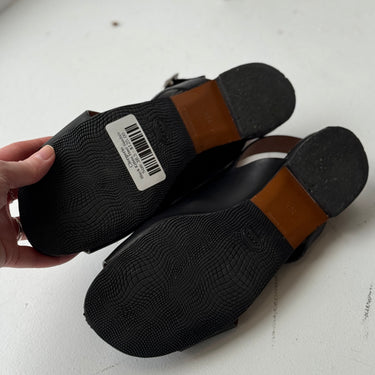 Clergerie Black Kitten Heel Sandals, 38.5