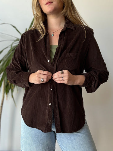 Frank & Eileen Eileen Corduroy Button Down in Brown, Medium