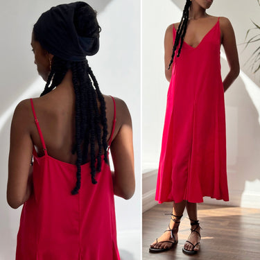 Rhode Cleo Red Satiny Dress, Small