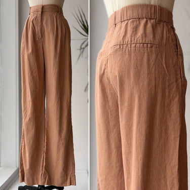 Abercrombie & Fitch Clay Pleated Wide Leg Pants, Medium Long