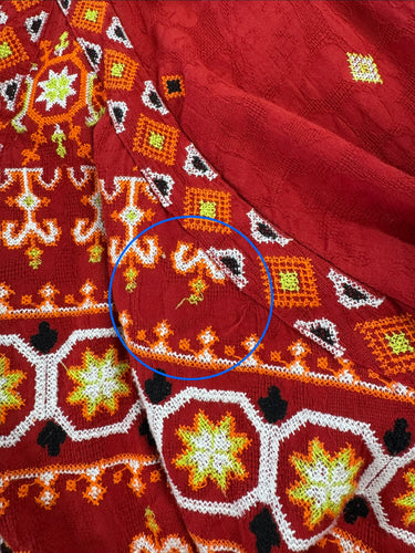 Anthropologie AS IS couple pulls Red Embroidered Dress, XLarge