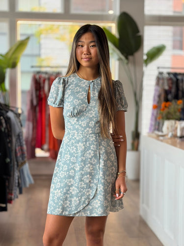 Alexa Chung Light Blue Floral Mini Dress, 8