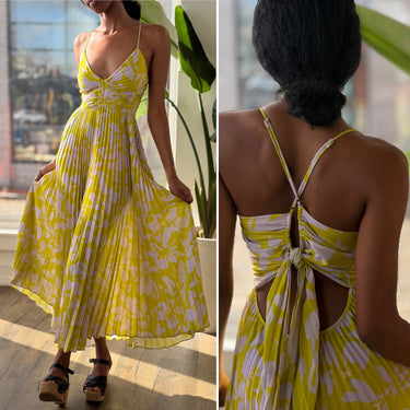 ASTR Blythe Pleated Maxi Dress, Small