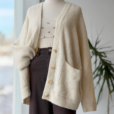 American Vintage East Cardigan in Ivory, S/M