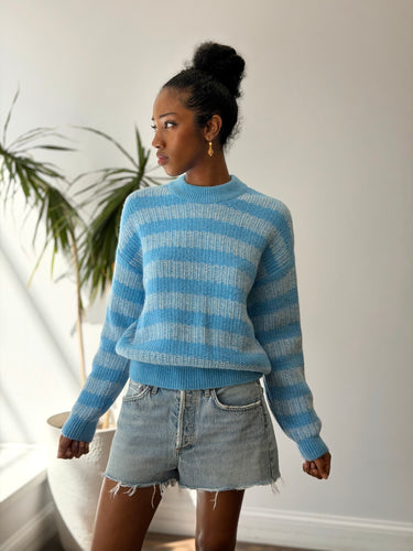 Closed NWT Blue Stripe Knit Sweater, XSmall