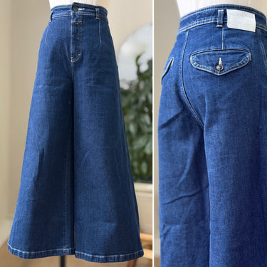 Closed Dark Denim Wide Leg Crop Jeans, 27