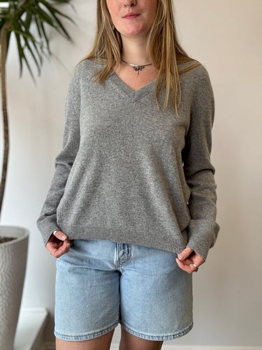Jenni Kayne Gray Flynn Cashmere Sweater, Large