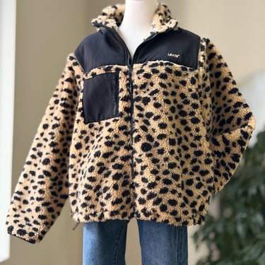 Vans Cheetah Faux Sherpa Coat, Medium