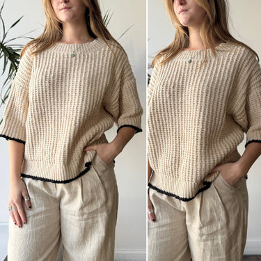 By Malene Birger Knit Scoop Neck Mid Sleeve Sweater, Medium