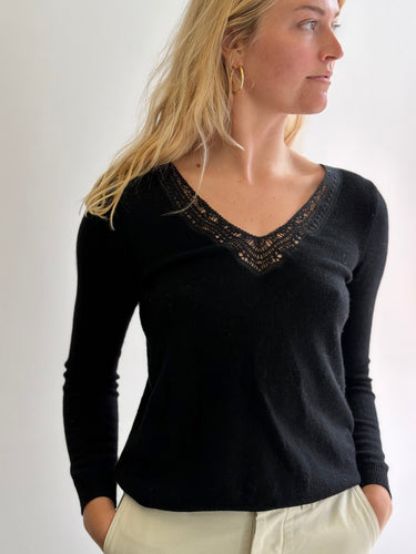 Sezane Black Pull Laine Janelle Sweater, Small