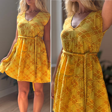 Ace & Jig Yellow Patterned Dress, S