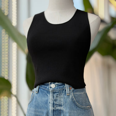 Staud Black Tank Top, Large