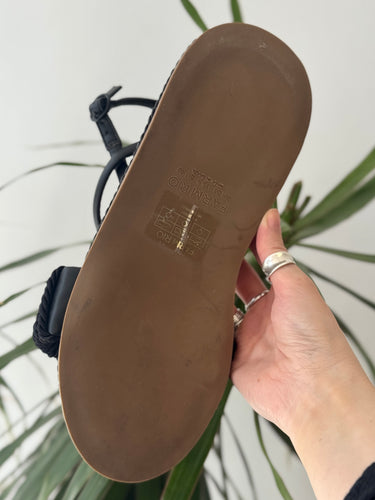Farm Rio Black Wedge Espadrille Sandals, 9