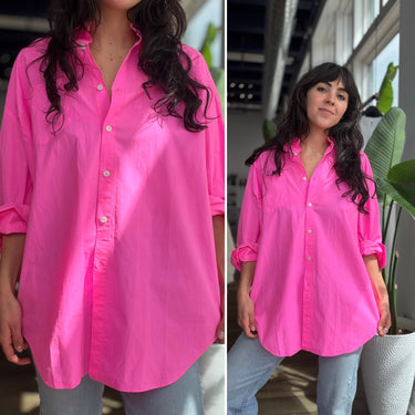 The Frankie Shop Hot Pink Oversized Cotton Button Up, XS/S
