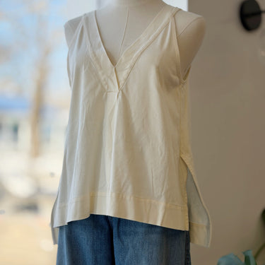 Madewell Cream V-Neck Tank Top, Medium