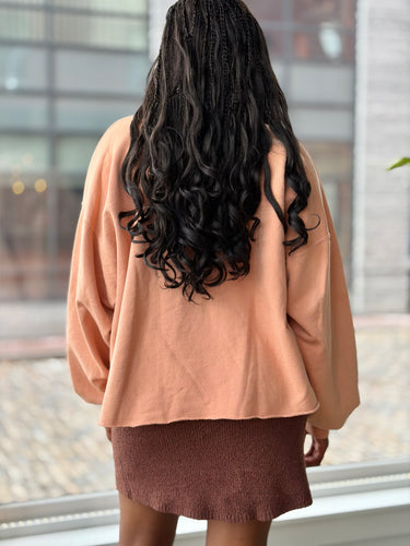 Rachel Comey Peach Distressed Sweatshirt, XS/S