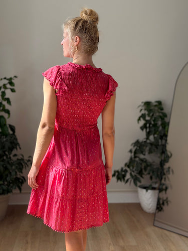 Sea New York Pink Tinsel Midi Dress, 4