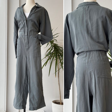 Pact Dusty Blue Organic Cotton/Hemp Coveralls, Large