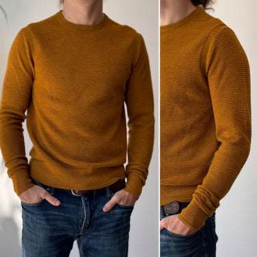Todd Snyder Mustard Merino Wool Waffle Knit, Small
