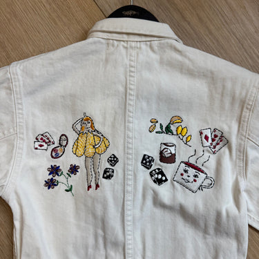 Caron Callahan NWT Ivory Embroidered Fincher Coveralls, XSmall