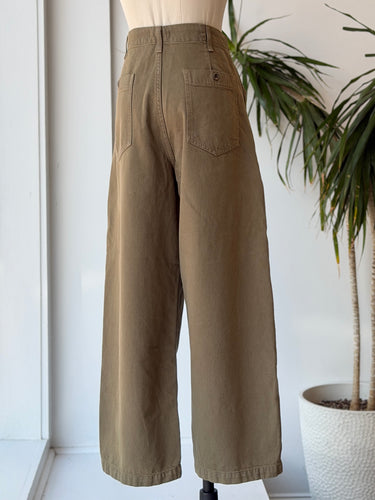 OZMA Olive Patch Barrel Leg Pants, Small