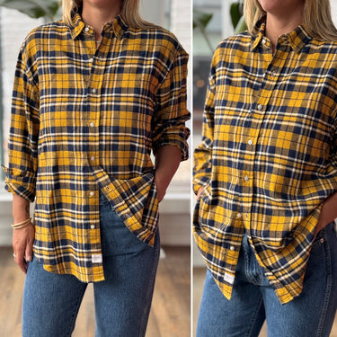 Frank & Eileen Finbar Button Up in Mustard Plaid, Large