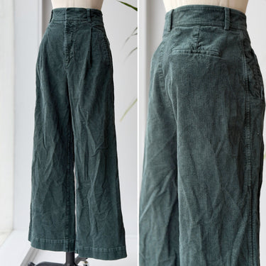Everlane Green Corduroy Pleat Pants, 8