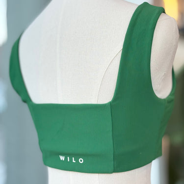 Wilo Green Ribbed Sport Bra, Medium
