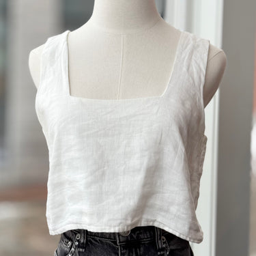 Free The Label Ivory Linen Top, Small