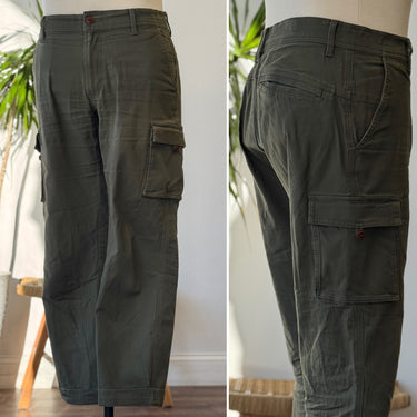 LL Bean Cargo Pocket Olive Pants, 33 x 29