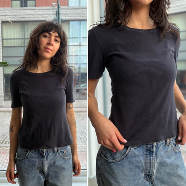 Lorod  Ribbed Tee- as is faint spots, Medium