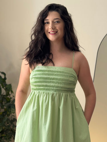 AYR AS IS Lime Green Midi Dress, Medium