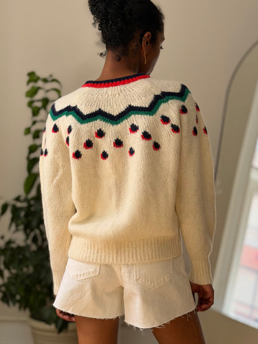 Clare V Charmant Fair Isle Sweater, Small