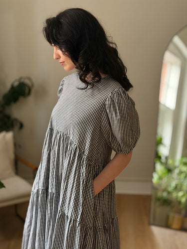 Eri + Ali NWT B&W Plaid Garden Dress, Small