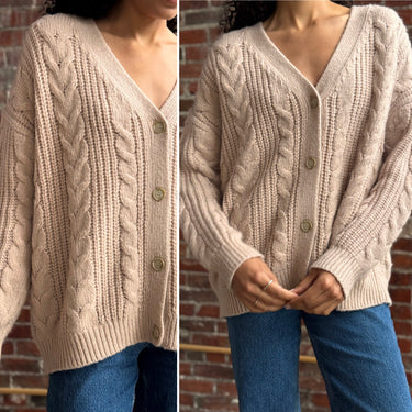Jenni Kayne Cable Knit Cocoon Cardigan in Blush, XSmall