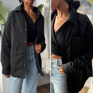 ET T/GRE Padded Shirt Jacket in Black, Small